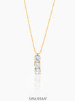Tri Solitaire 18K Gold Plated Necklace Gold