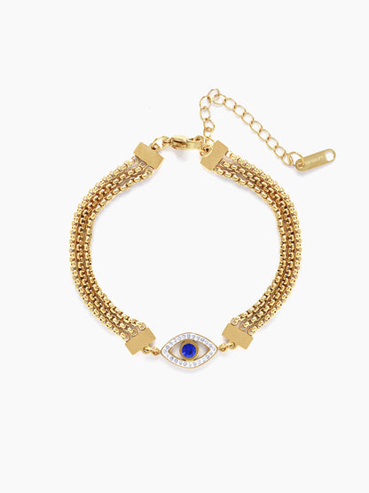 Trinity Eye 18K Gold Plated Bracelet