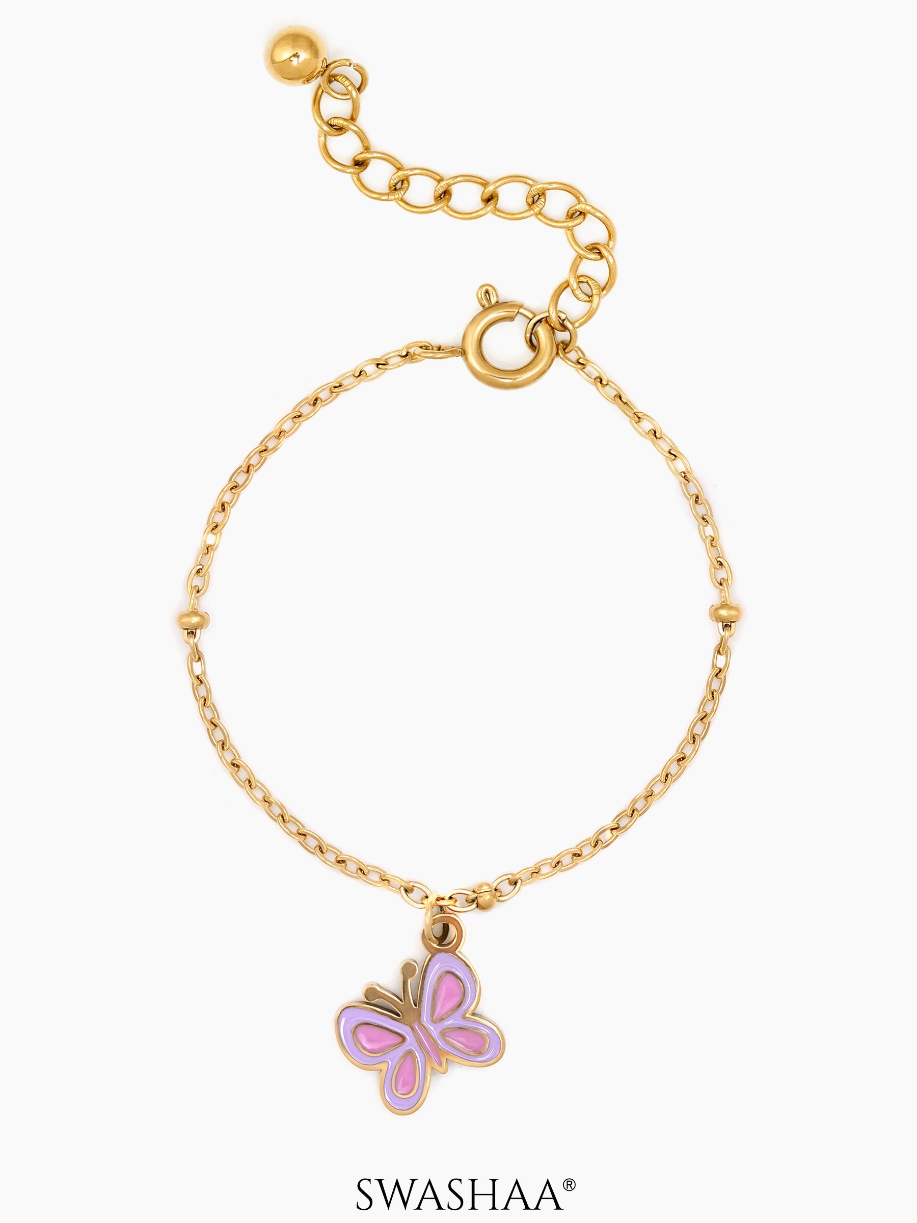 Twinkle Butterfly 18K Gold Plated Kid's Bracelet Gold