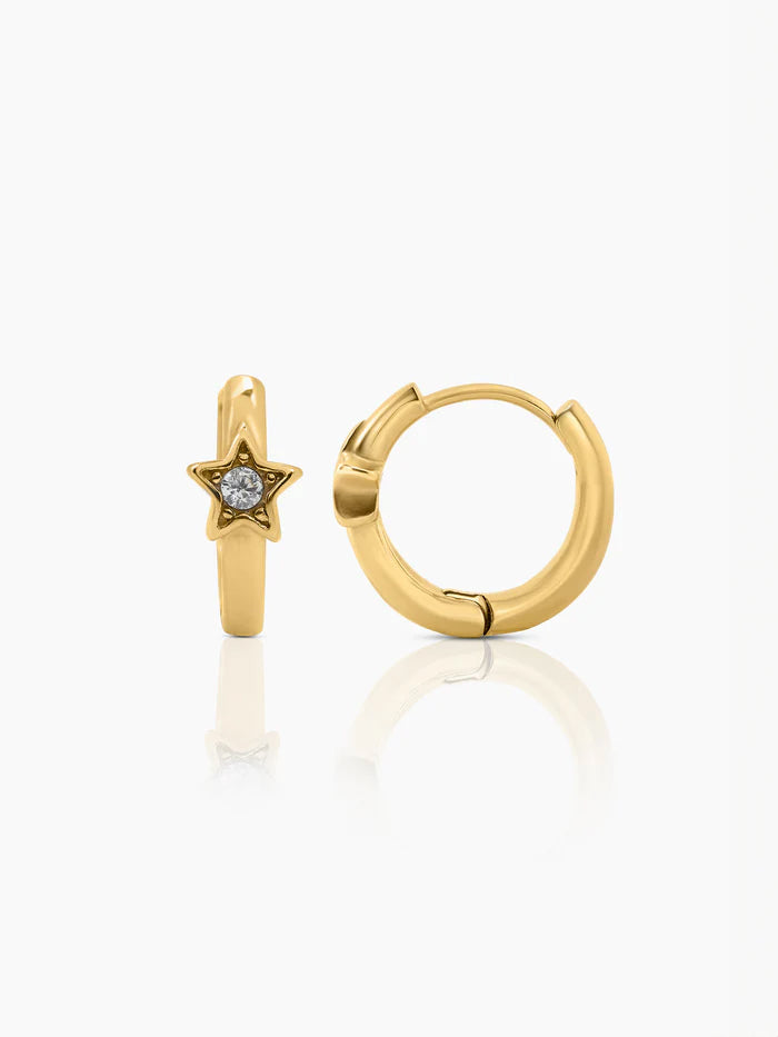 Twinkly Star 18K Gold Plated Kid's Hoop Earrings Gold