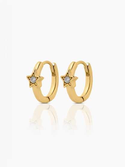 Twinkly Star 18K Gold Plated Kid's Hoop Earrings