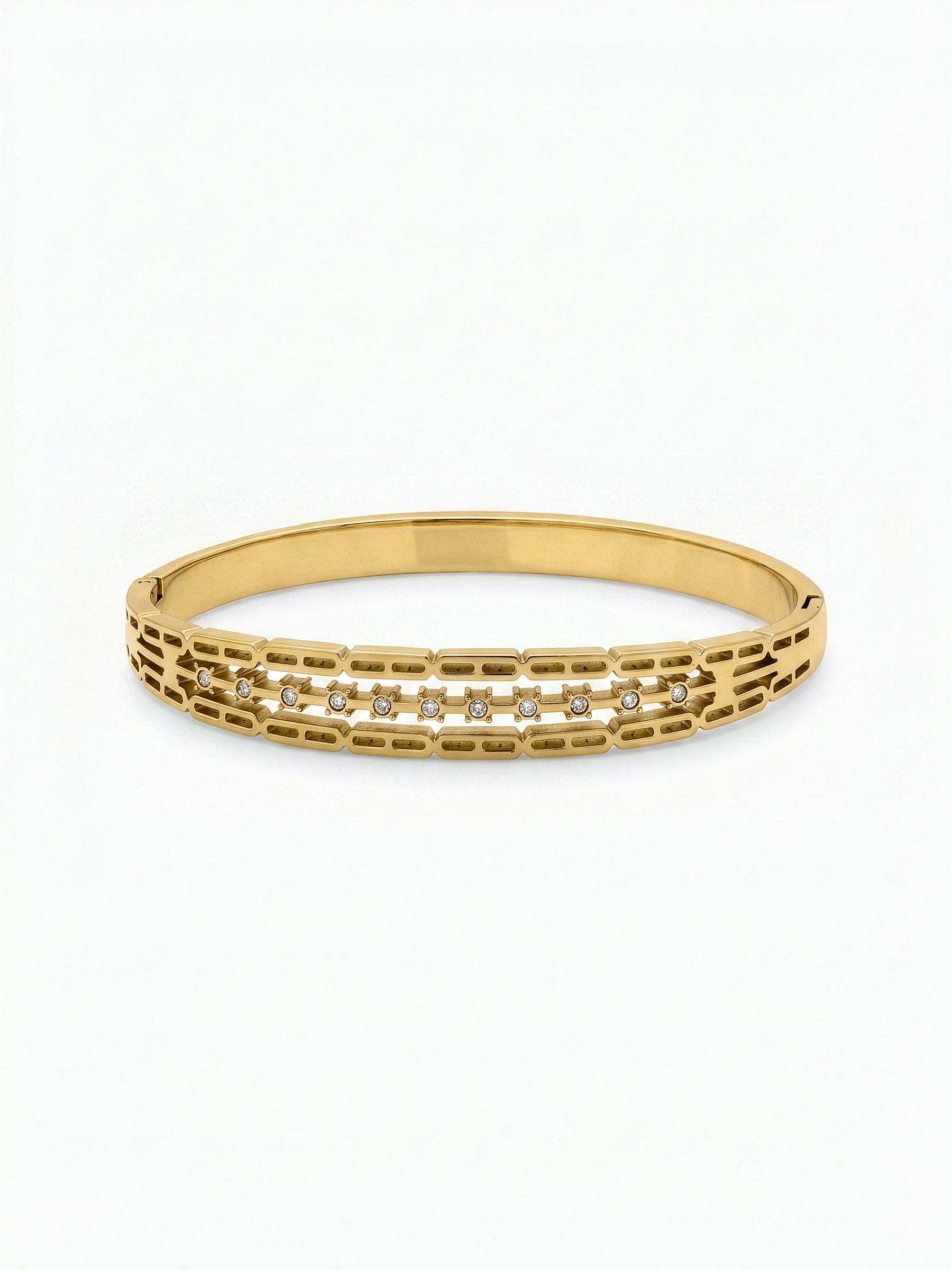 Ulina Link Diamond 18K Gold Plated Small Wrist Band Bracelet