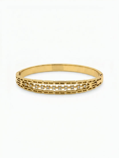 Ulina Link Diamond 18K Gold Plated Small Wrist Band Bracelet