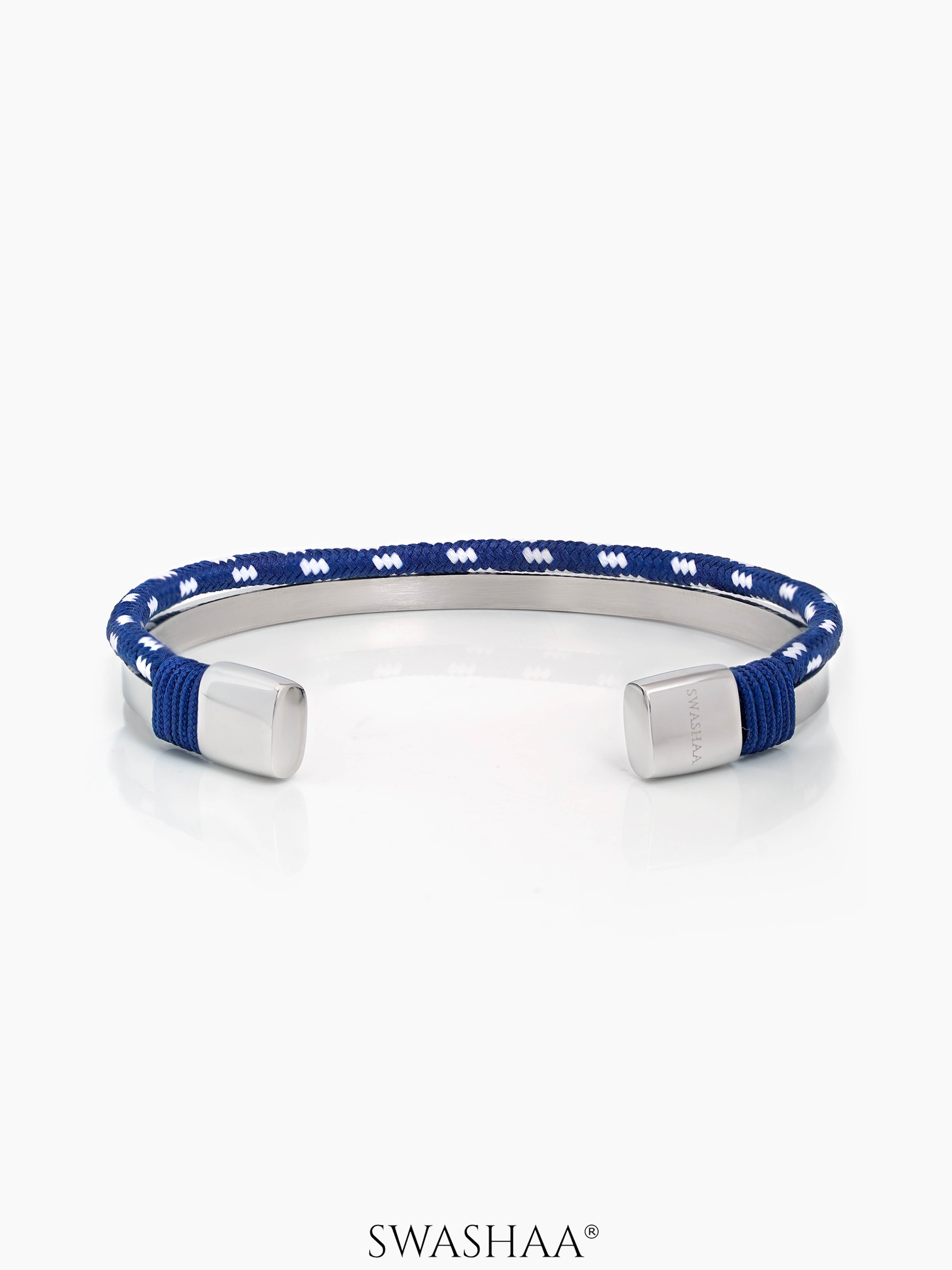 Unan Men's Rope Bracelet Blue - White Medium