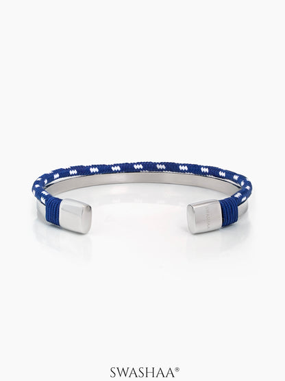 Unan Men's Rope Bracelet Blue - White Medium