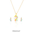 Unicorn Face 18K Gold Plated Kid's Pendant Necklace Set Gold
