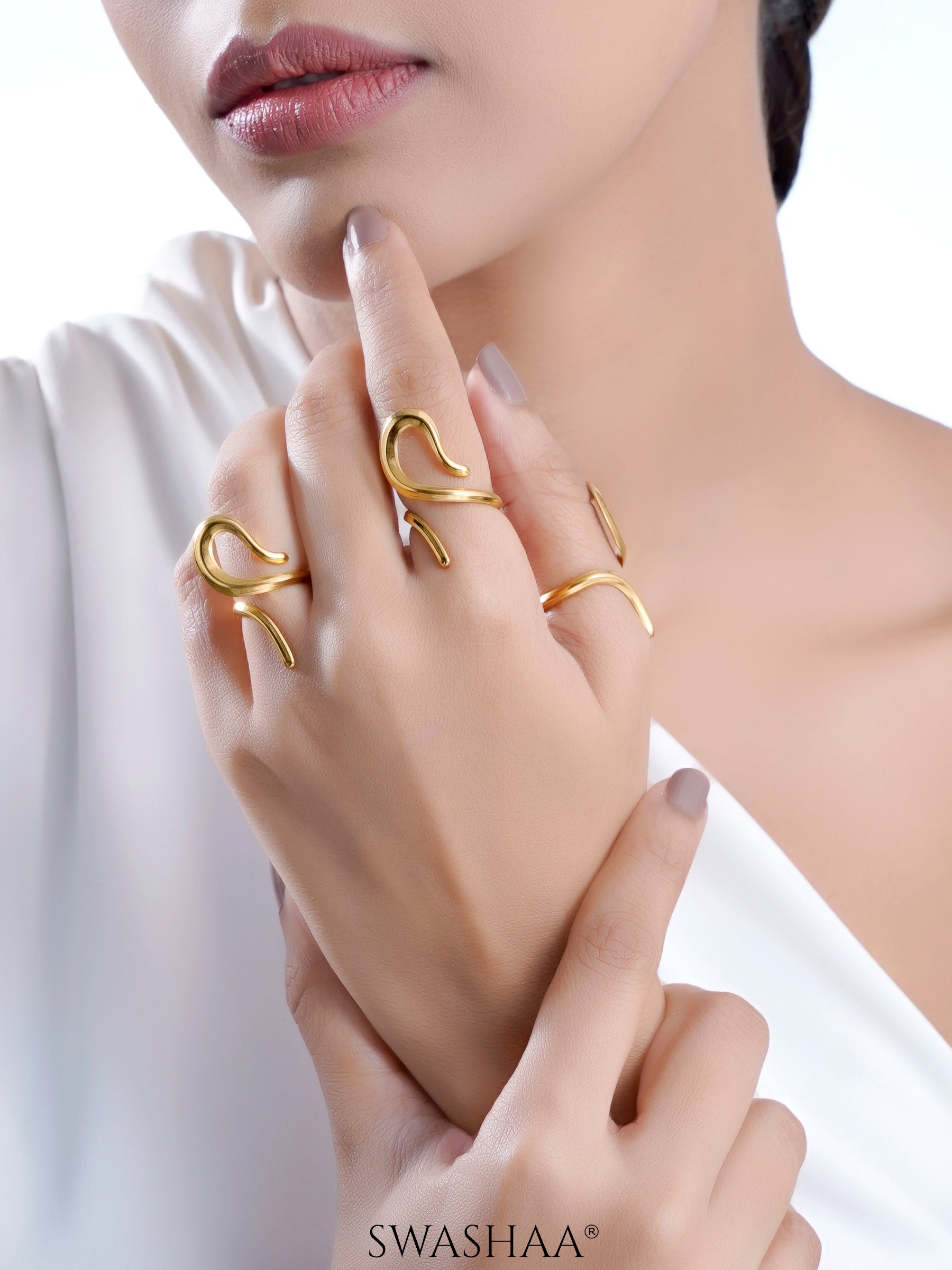 Upsana Snake 18K Gold Plated Ring