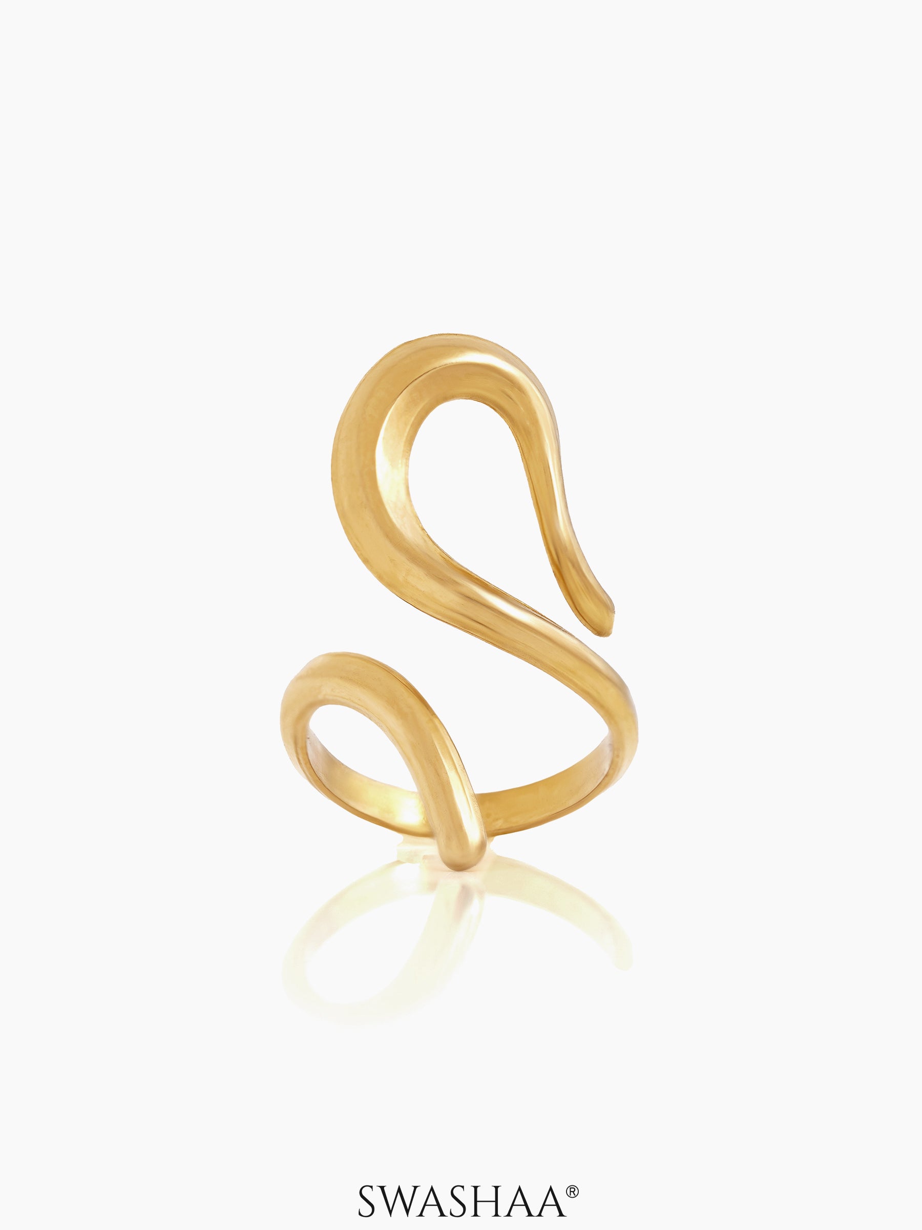 Upsana Snake 18K Gold Plated Ring Gold