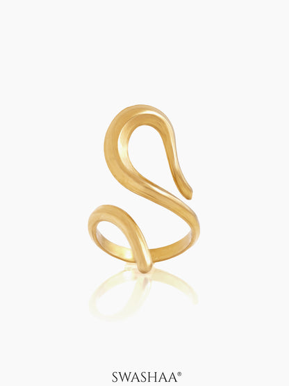Upsana Snake 18K Gold Plated Ring Gold