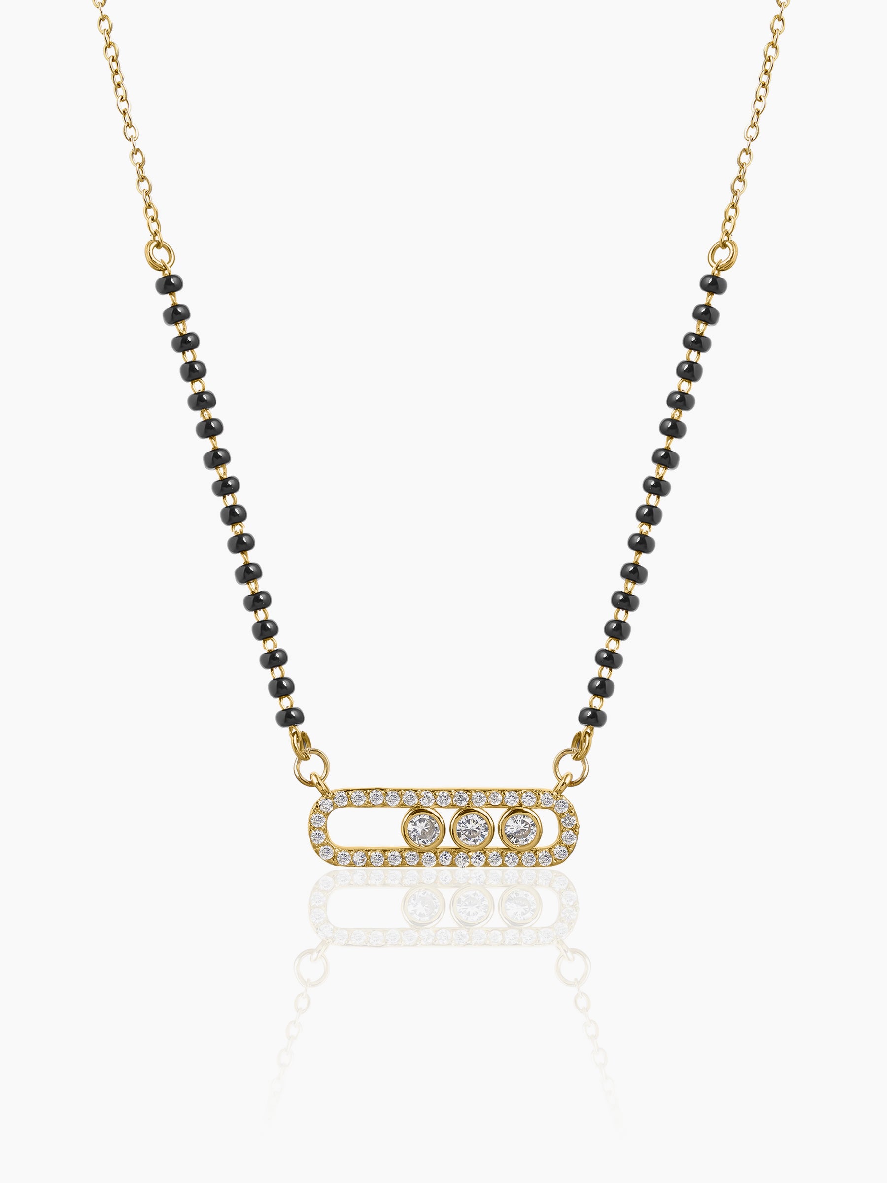 Urmi Bar Frame 14K Gold Pllated Mangalsutra Gold