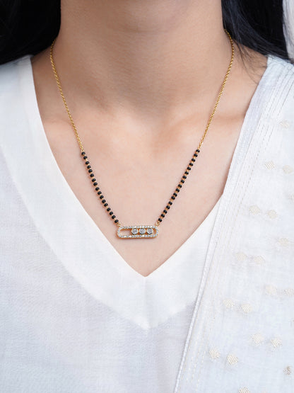 Urmi Bar Frame 14K Gold Pllated Mangalsutra