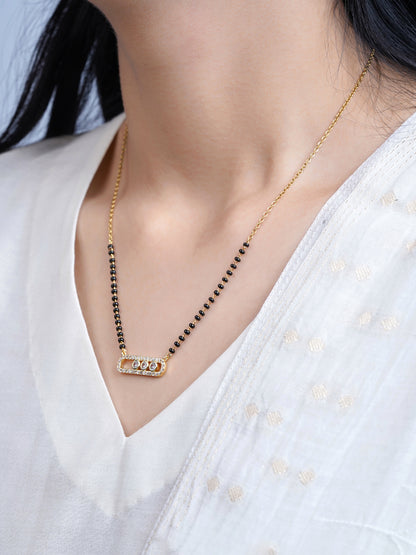 Urmi Bar Frame 14K Gold Pllated Mangalsutra