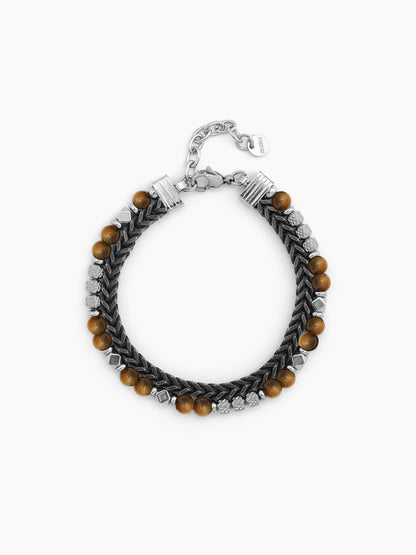 Vaelen Black - Silver Beaded Men’s Chain Bracelet Black-Silver