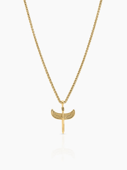 Vaelor Winged Sword 18K Gold Plated Men’s Chain Pendant Gold