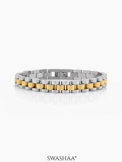 Valdez Women's Watch Belt Bracelet Silver - 18K Gold Plated 8 MM