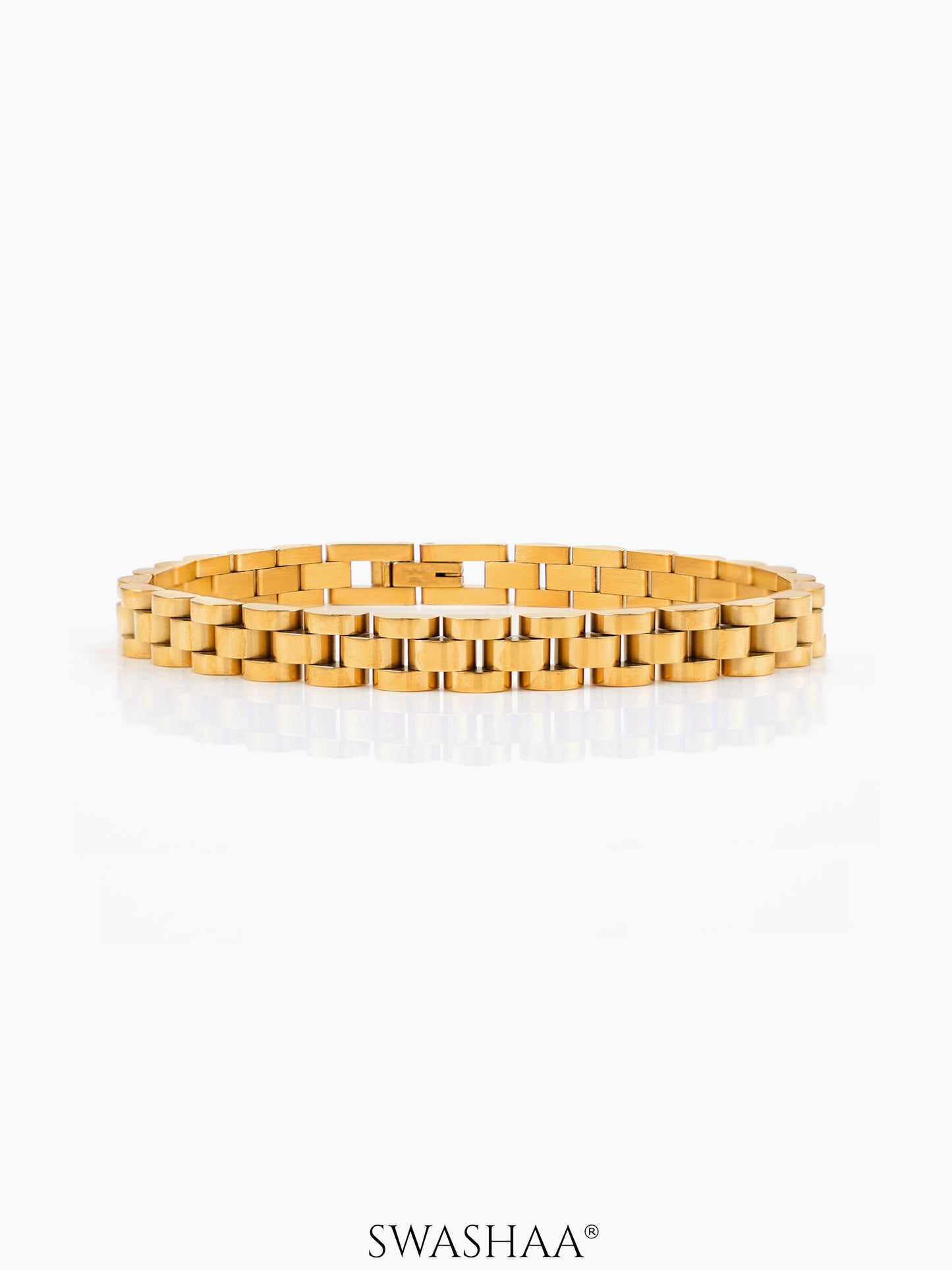 Valdez Men's Watch Belt Bracelet 18K Gold Plated 8 MM