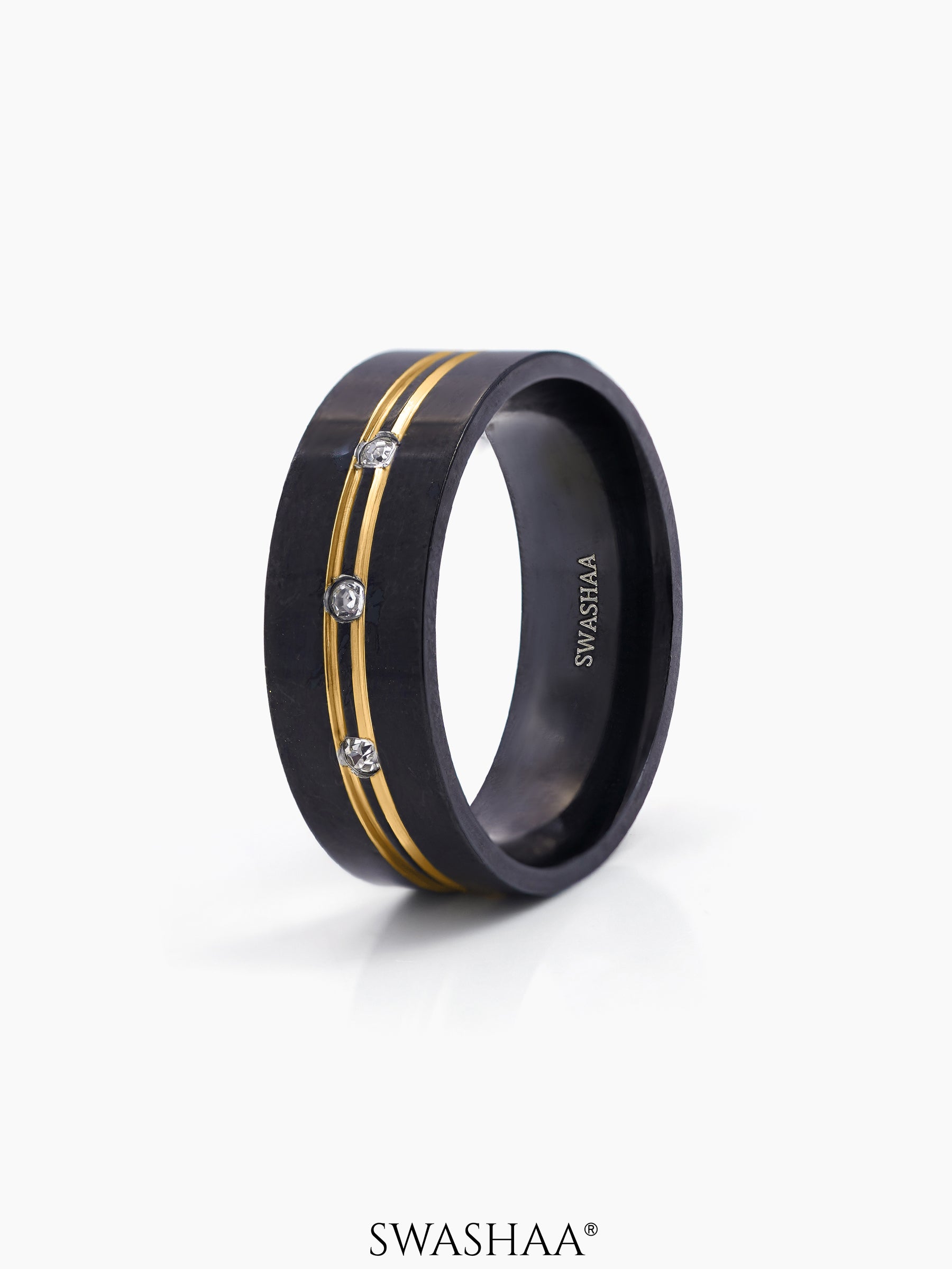 Valor Black Men's Ring 18K Gold-Black