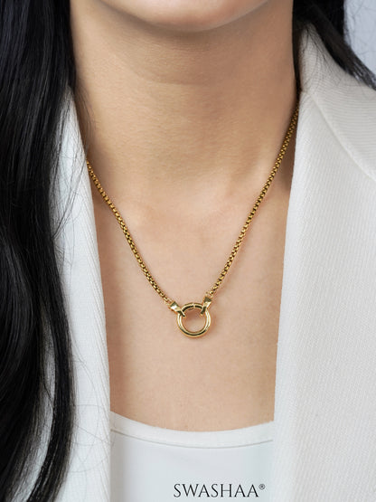 Vangie Eternal Ring Amulate Box Chain Necklace