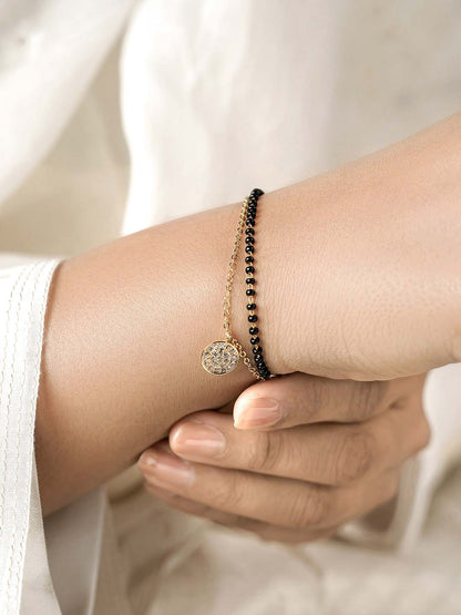 Vanya Layered 14K Gold Plated Mangalsutra Bracelet