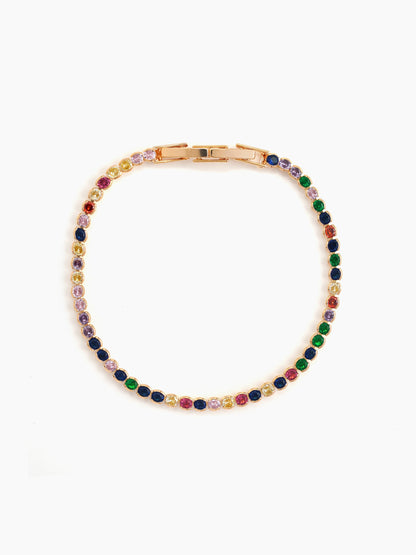 Varnik Diamond Multi - 18K Gold Plated Tennis Rakhi Gold