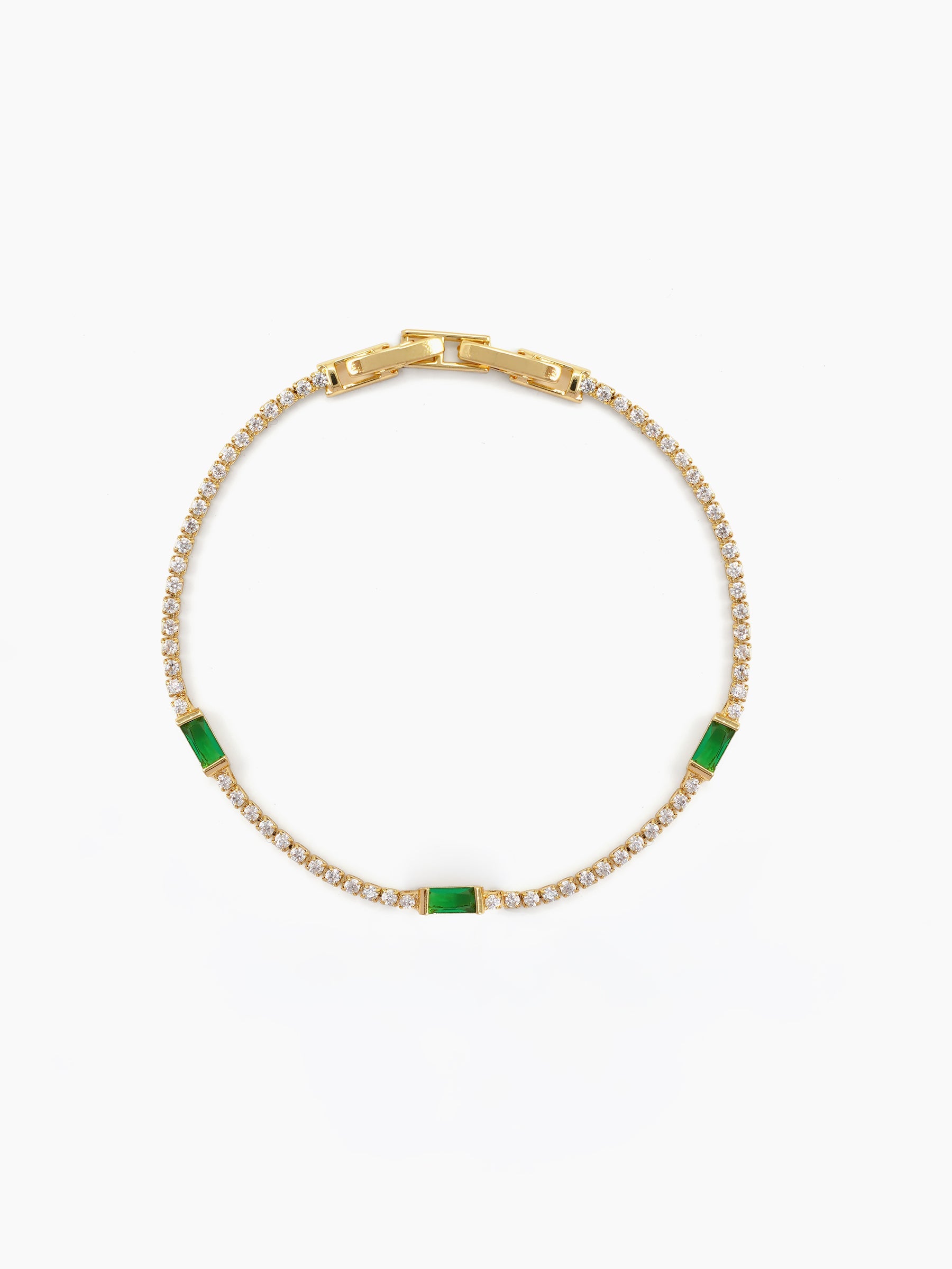 Vedant Emerald Diamond 18K Gold Plated Rakhi Gold