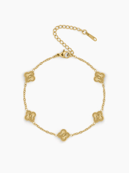 Velmira Clover Charm 18K Gold Plated Rakhi Gold