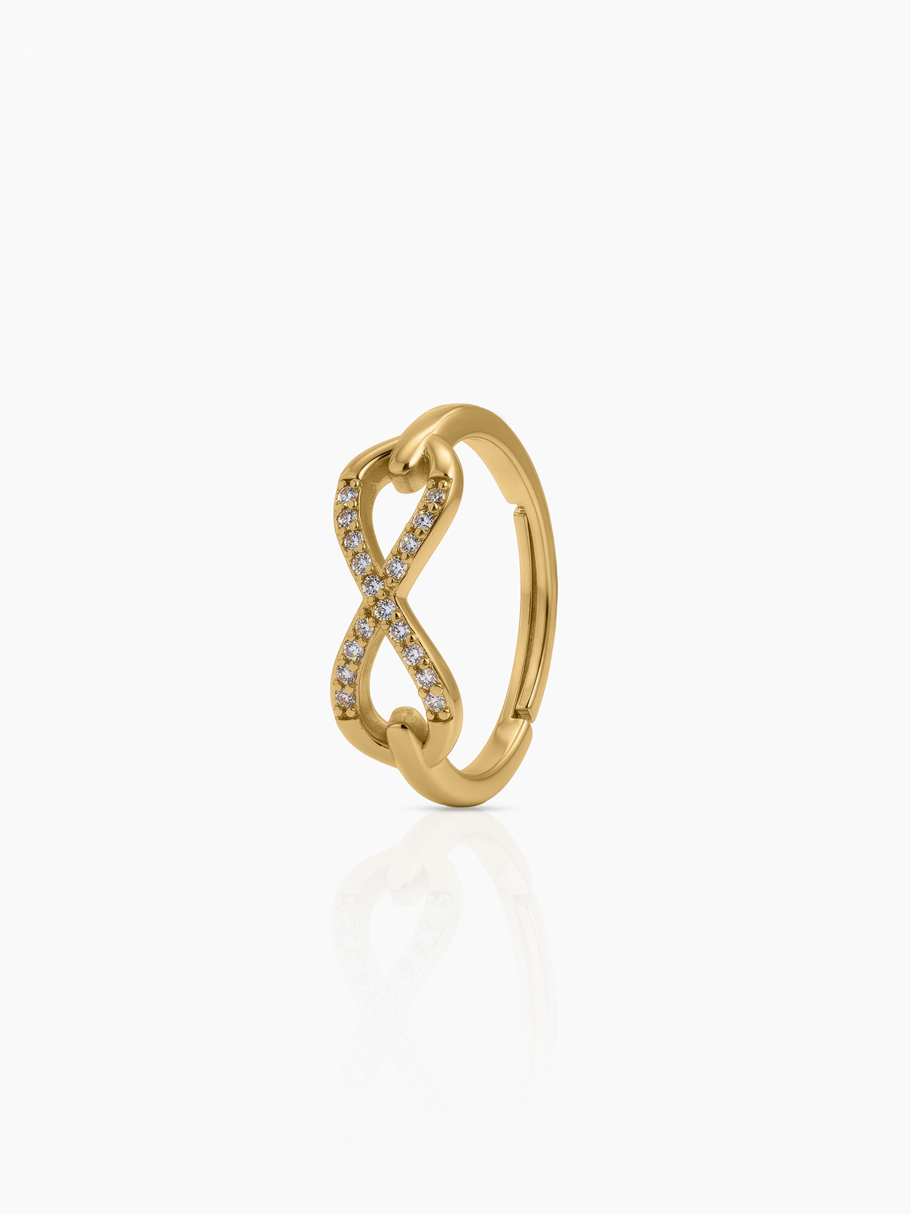 Velnira Infinity Diamond 18K Gold Plated Women's Ring Gold