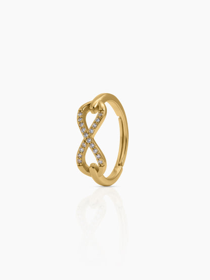 Velnira Infinity Diamond 18K Gold Plated Women's Ring Gold