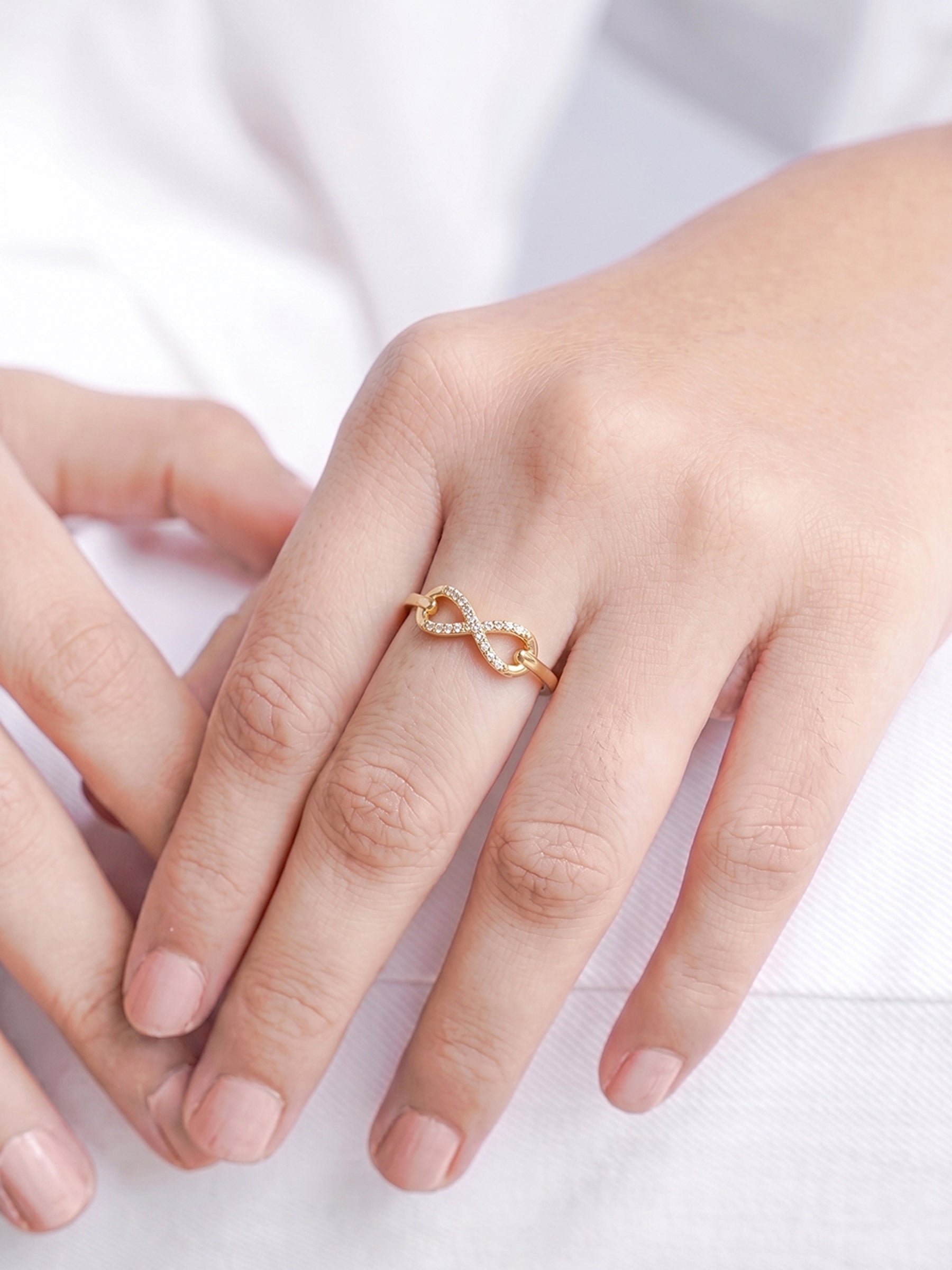 Velnira Infinity Diamond 18K Gold Plated Women's Ring