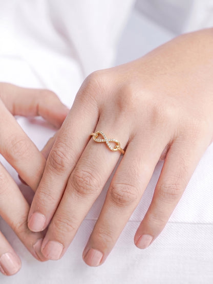 Velnira Infinity Diamond 18K Gold Plated Women's Ring