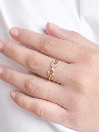Velnira Infinity Diamond 18K Gold Plated Women's Ring