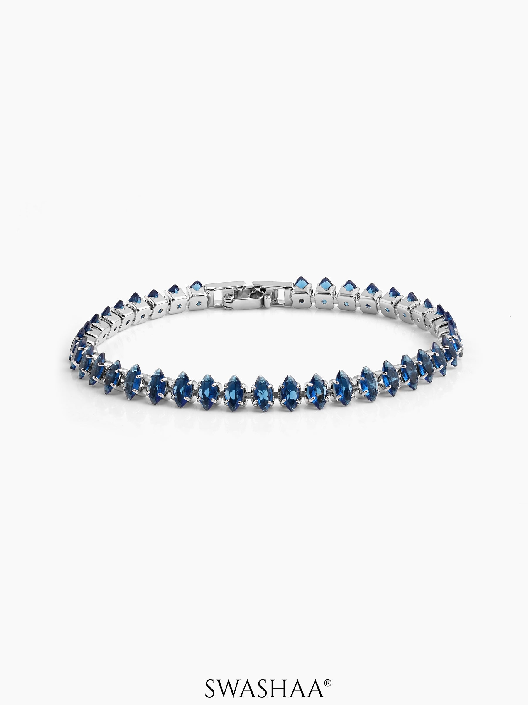 Veyra Diamond Tennis Women's Bracelet Blue - Silver