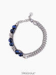 Victor Men's Beaded Bracelet Silver