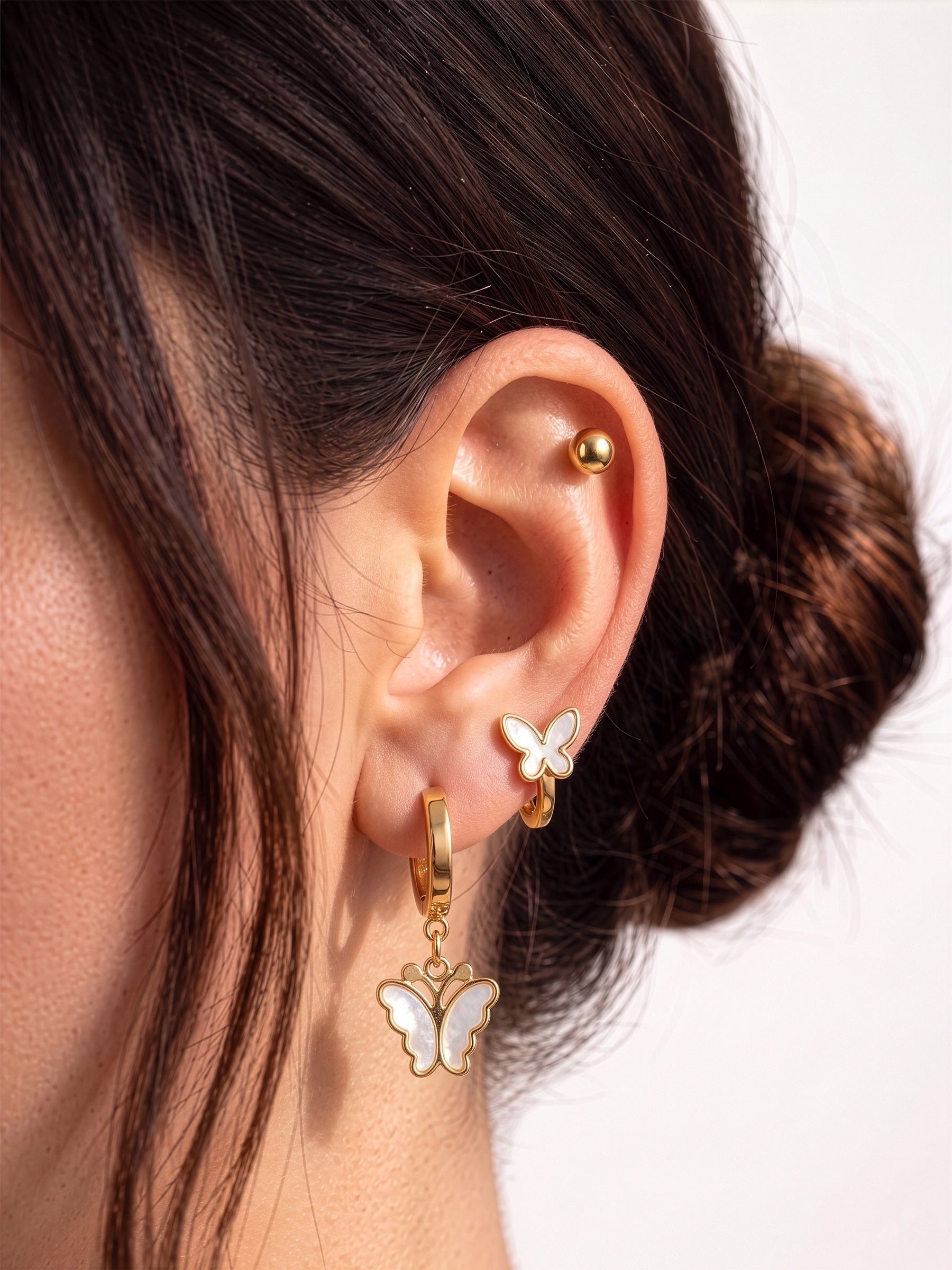 Vionara Butterfly 18K Gold Plated Women's Earrings Set