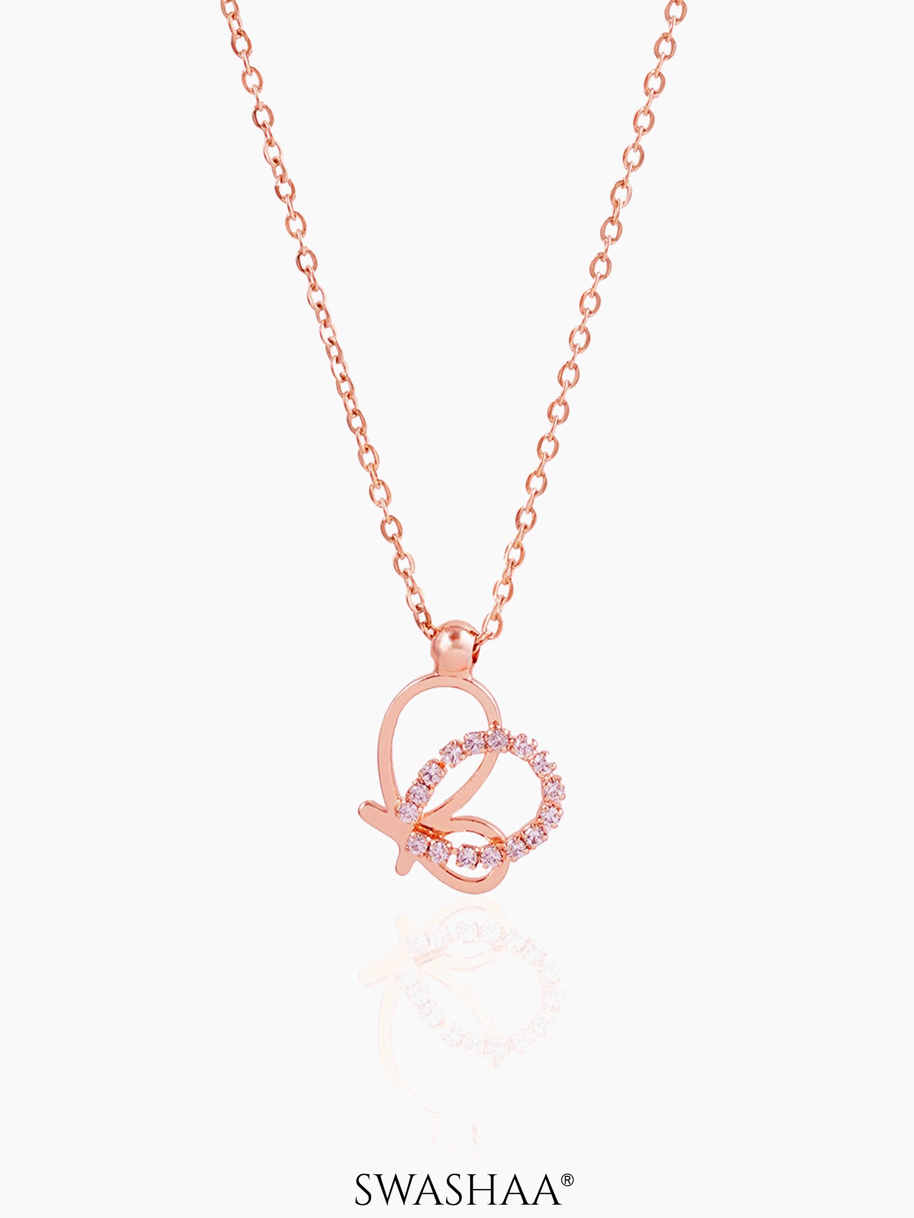 Volar Butterfly Necklace Rosegold Plated