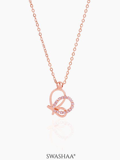 Volar Butterfly Necklace Rosegold Plated