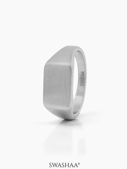 Vorn Matte Signet Men's Ring Silver