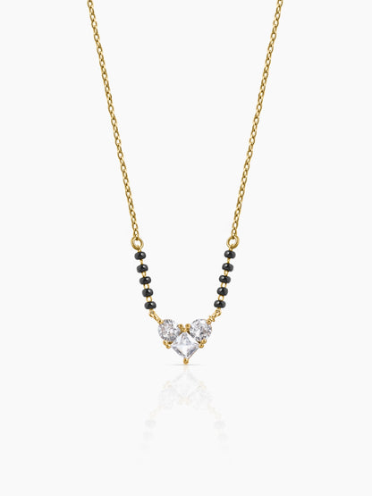 Vritti Heart Diamond Cluster 18K Gold Plated Mangalsutra Gold