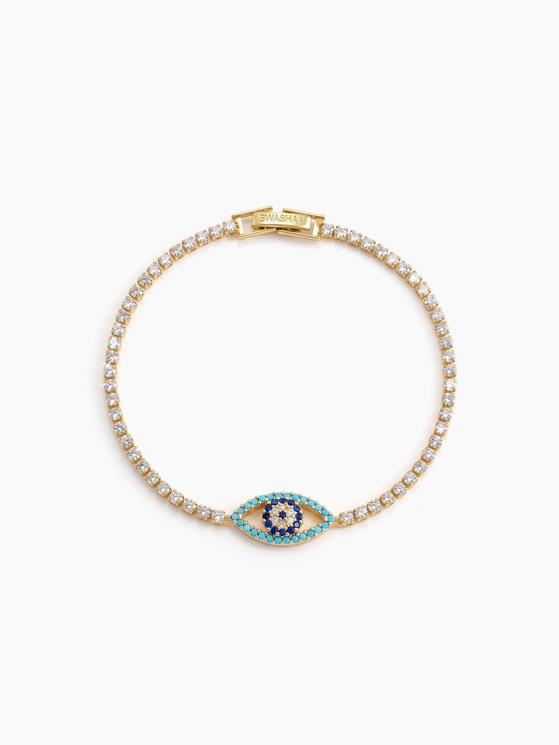 Vyan Evil Eye Diamond 18K Gold Plated Rakhi Gold