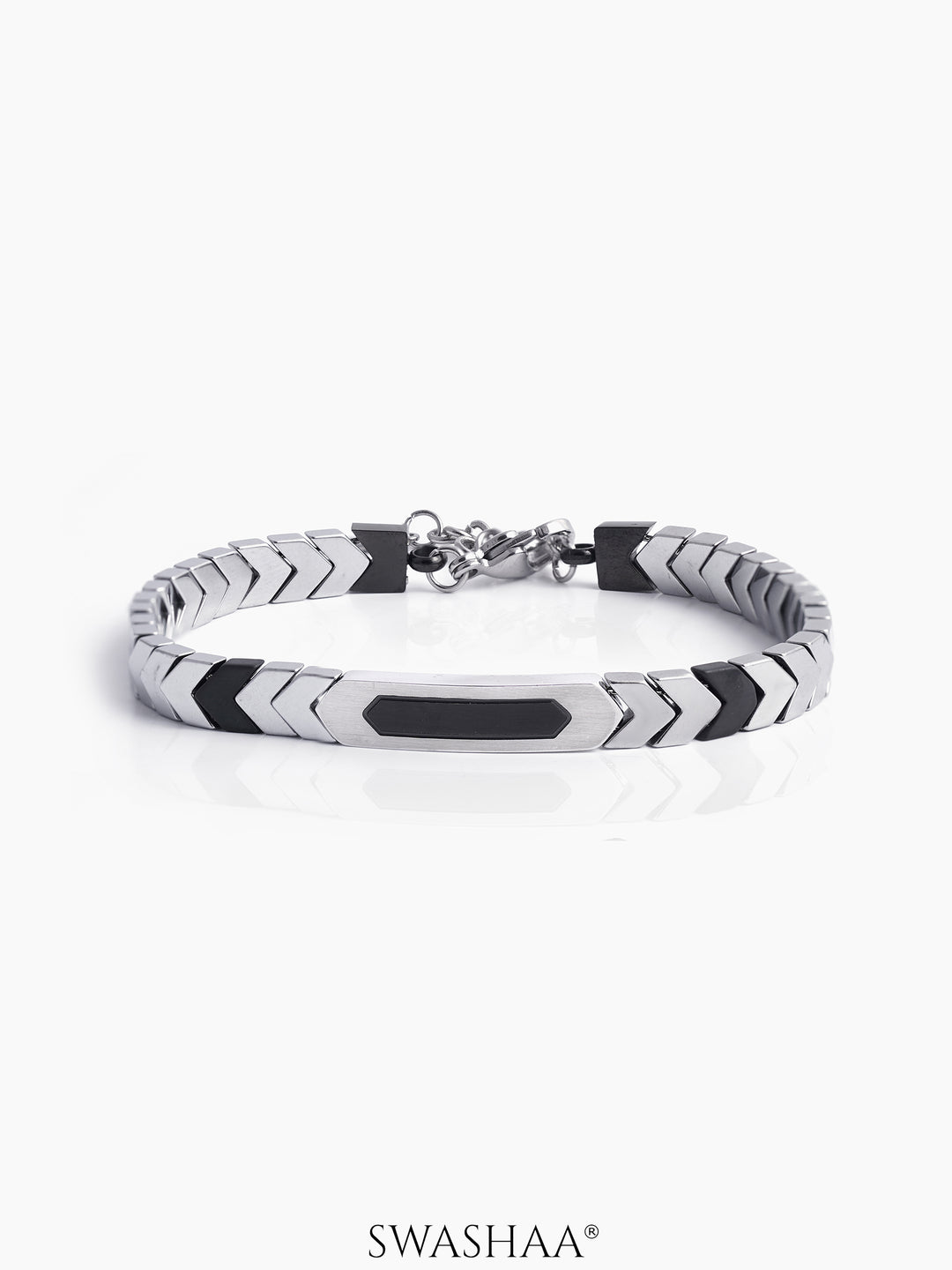 Warsaw Black Men's Bracelet Silver