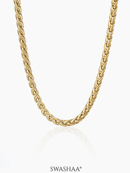 Wheat 5 MM Men's Chain 18K Gold Plated