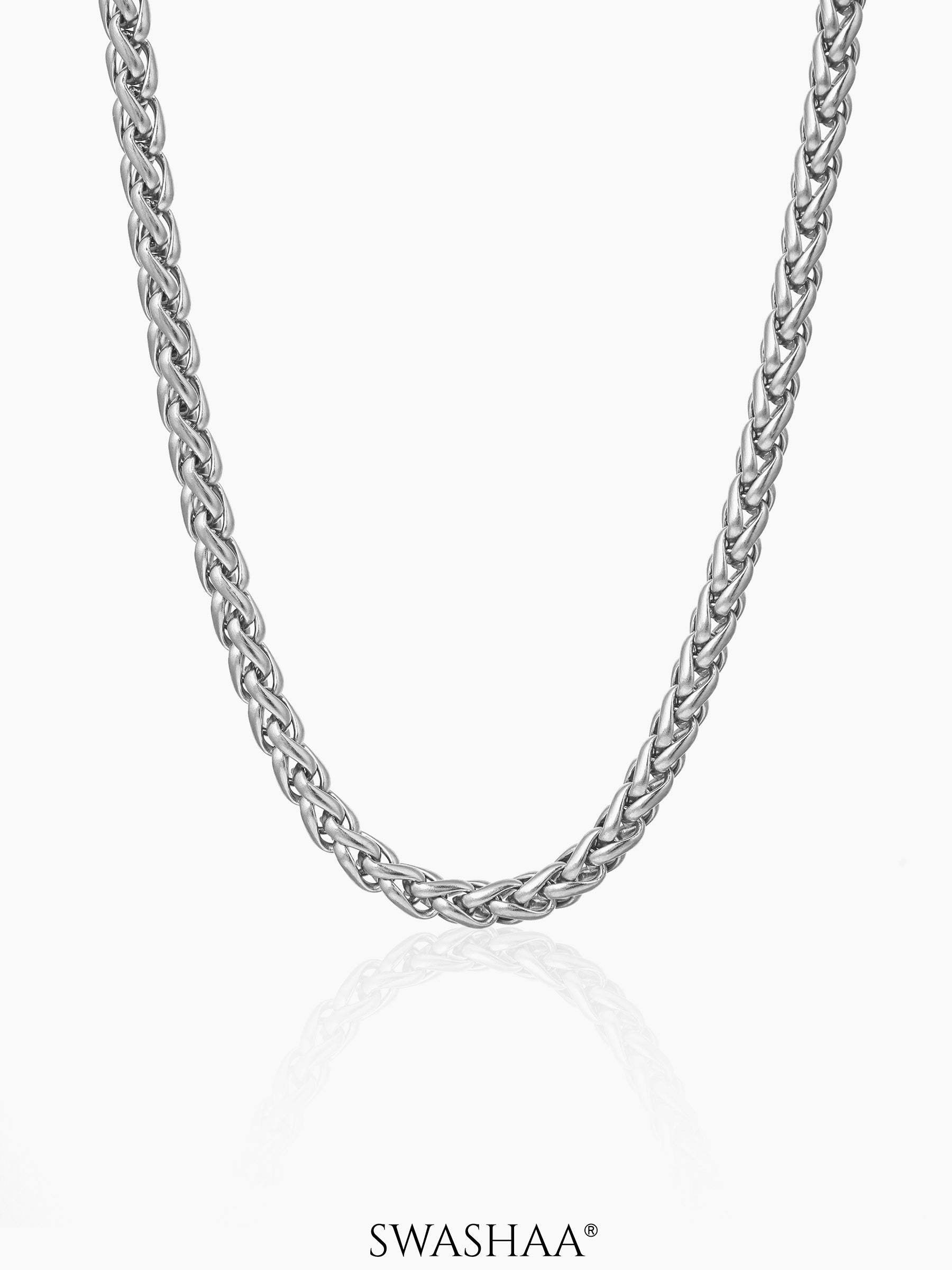 Wheat 5 MM Men's Chain Silver