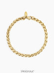Wheat Chain 5 MM Men's Bracelet 18K Gold Plated