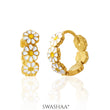 White Flower 18K Gold Plated Kid's Hoops Earrings Gold