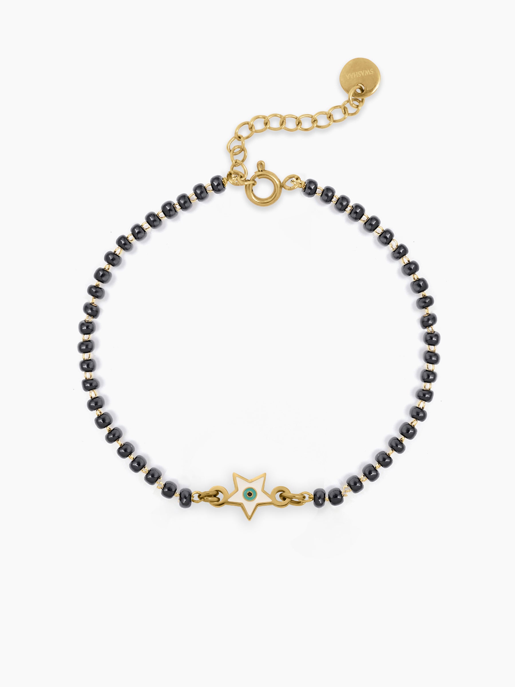Wish Star Evil Eye 18K Gold Plated Kid's Nazariya Bracelet Gold