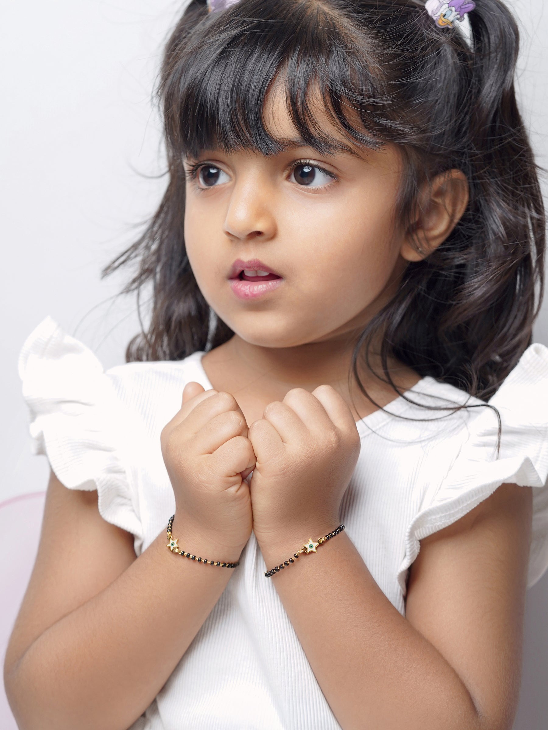 Wish Star Evil Eye 18K Gold Plated Kid's Nazariya Bracelet