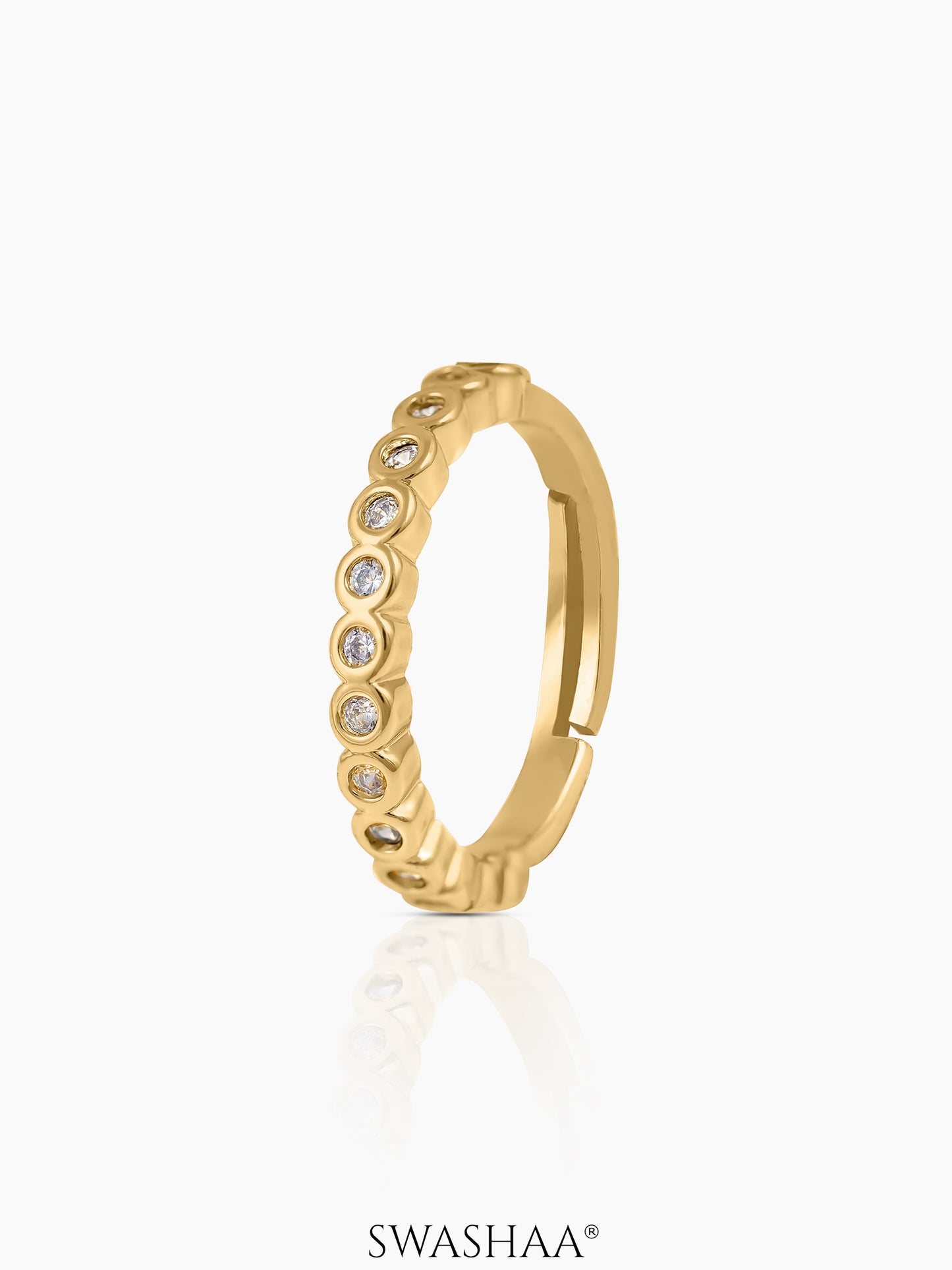Wisha Band 18K Gold Plated Ring White-18K Gold Plated