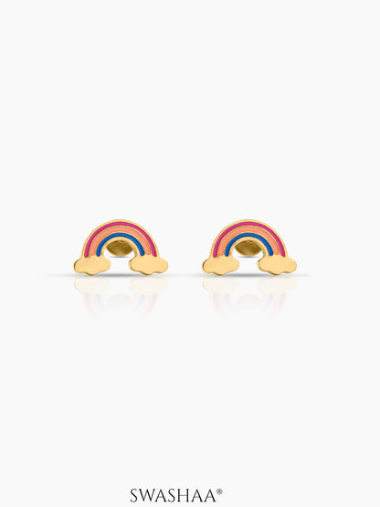 Wow Rainbow 18K Gold Plated Kid's Earrings