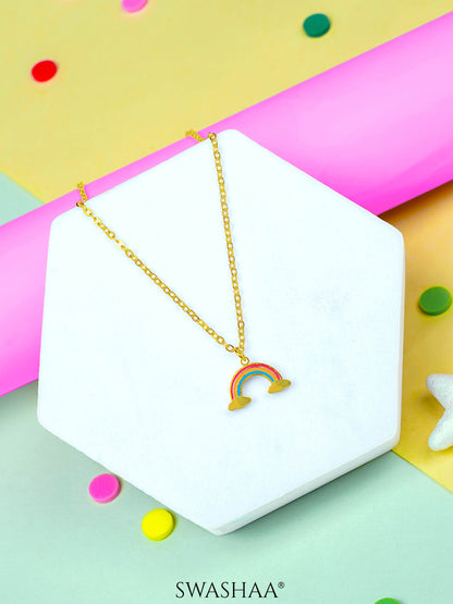 Wow Rainbow 18K Gold Plated Kid's Pendant Necklace