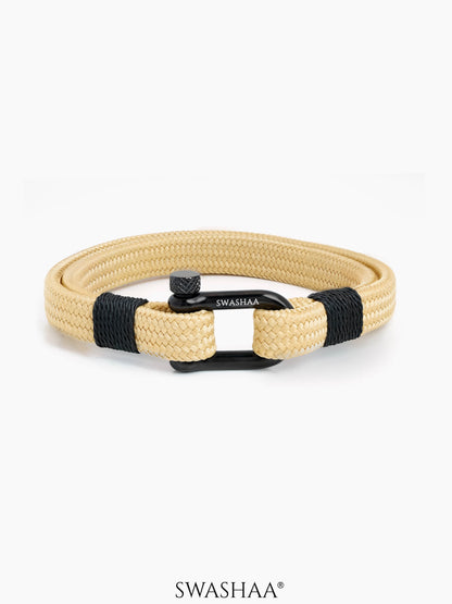 Xyler Lagoon Edge Men's Rope Bracelet Beige Yellow